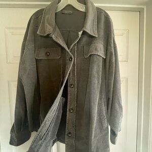 Gray Corduroy Shacket